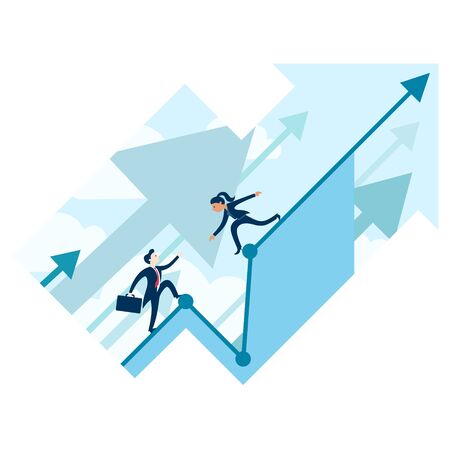 Business Growth Direction Concept Illustrationのイラスト素材