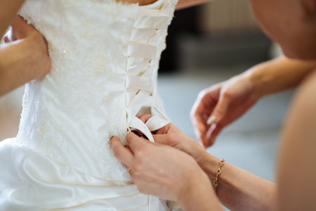 the bride preparing for the wedding day