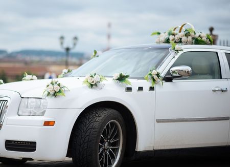 wedding car decor flowers bouquet. car decoration flowers weddingの写真素材