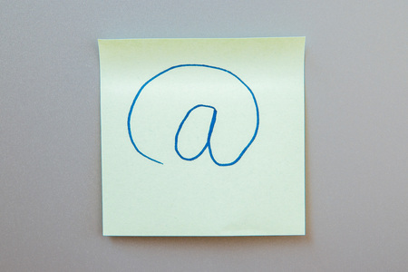 Adhesive note with inscription on a label. Front viewの写真素材