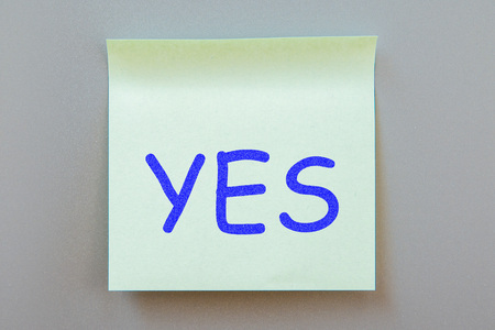 Adhesive note with inscription on a label. Front viewの写真素材
