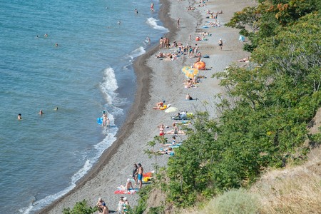 Seascape coast of the Black sea, Crimeaの写真素材