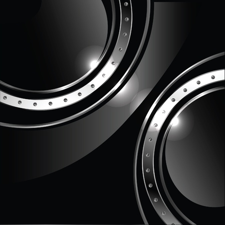 Abstract background with round glossy banner and metal bolts, vectorのイラスト素材