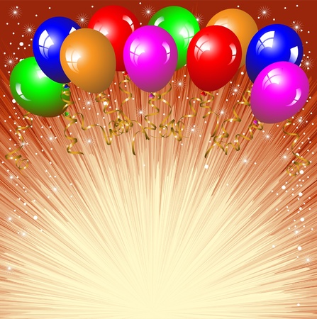 Festive background with colorful balloons.