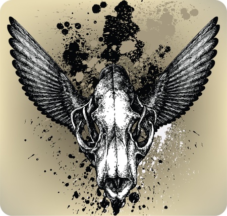 Skull Lion&wings. Vector illustration のイラスト素材