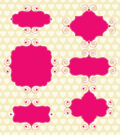 set frame with a heart.のイラスト素材