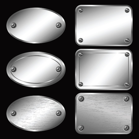 Silver Labels - Nameplates.のイラスト素材