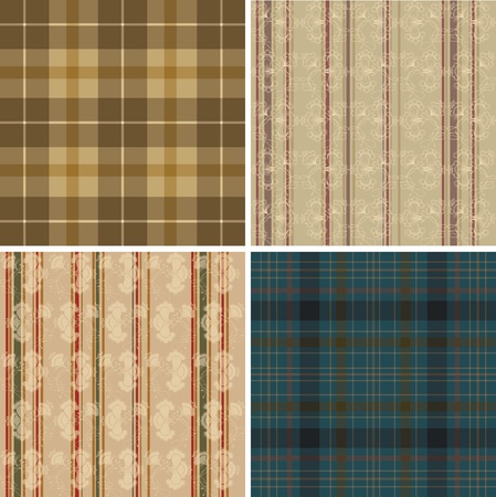 Collection of seamless textile wallpapers.のイラスト素材