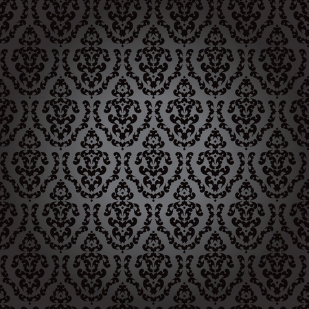 Seamless wallpaper baroque blackのイラスト素材