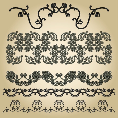 Hand draw flowers ornamentsのイラスト素材