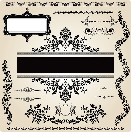 set of vintage design elementsのイラスト素材