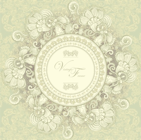 Vintage template with decorative birds, hand drawnのイラスト素材