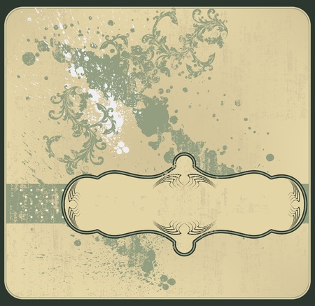 Vintage background with frame and decorative ornamentsのイラスト素材