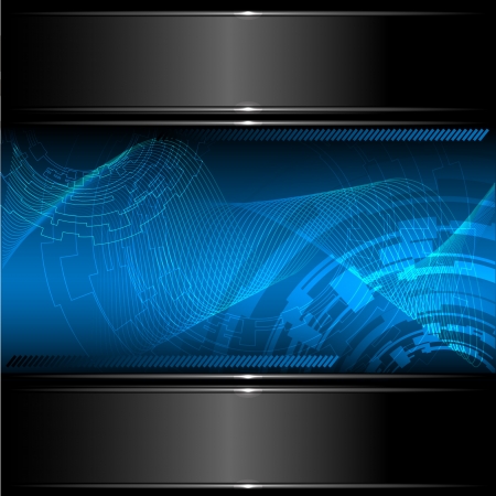 Abstract technology background with metallic banner. Vector eps10.のイラスト素材
