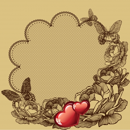 Floral background for Valentine's day, vector illustration.のイラスト素材