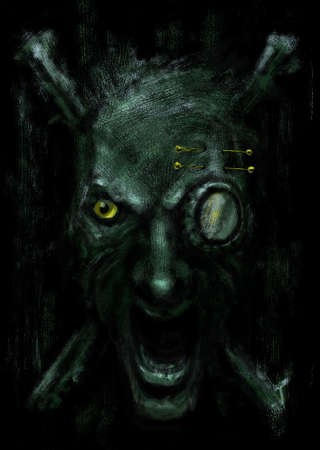 Monster head illustrationの写真素材