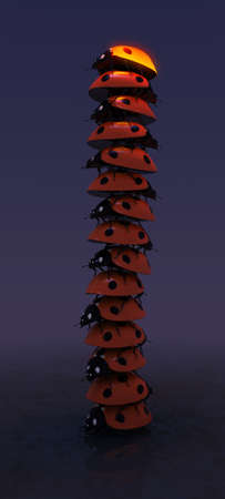 Some 3D works with ladybugsの写真素材