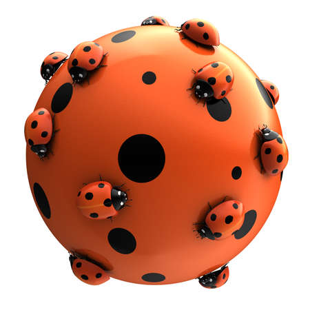 Some 3D works with ladybugsの写真素材