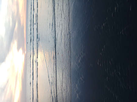 Sunset time in sea beach at cox's Bazar world largest sea beach.の写真素材