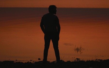 sunset silhouetteの写真素材