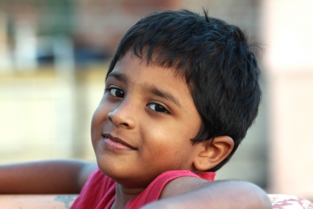 Cute Boy Looking at Cameraの写真素材