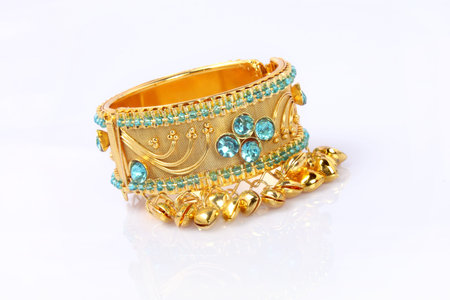 Indian Gold Bracelet isolated on white background