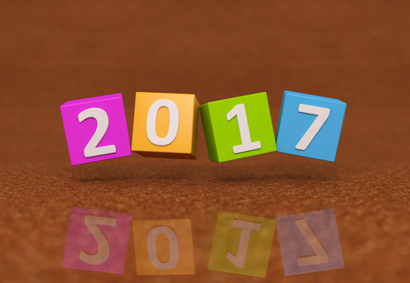 New Year 2017 - 3D Rendered Imageの写真素材