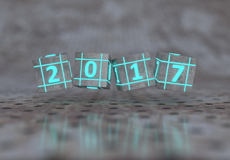 New Year 2017 - 3D Rendered Imageの写真素材