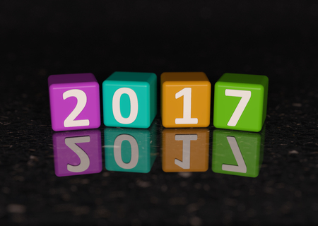 New Year 2017 - 3D Rendered Imageの写真素材
