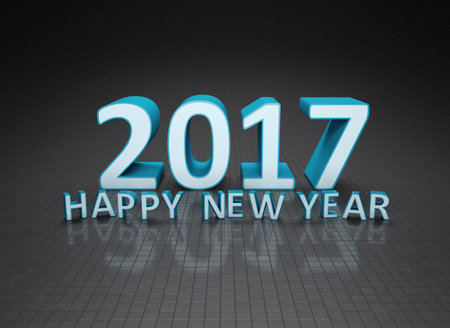 New Year 2017 - 3D Rendered Image