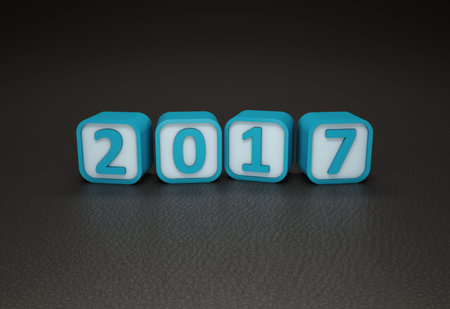 New Year 2017 - 3D Rendered Imageの写真素材