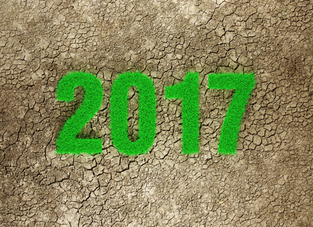 New Year 2017 3D Rendering Imageの写真素材