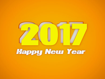 New Year 2017 3D Rendering Image