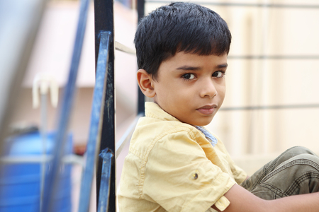 Portrait of Indian Little Boyの写真素材