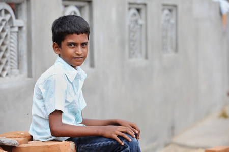Portrait of Indian Little Boyの写真素材
