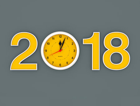 New Year 2018 - 3D Rendered Image