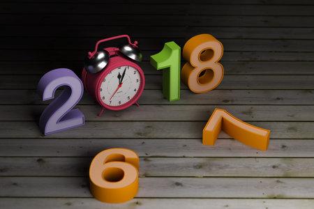 New Year 2018 - 3D Rendered Image