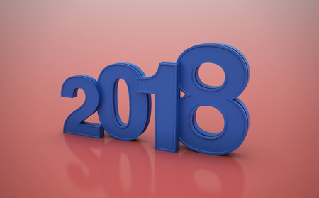New Year 2018 - 3D Rendered Imageの写真素材