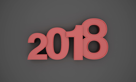 New Year 2018 - 3D Rendered Imageの写真素材