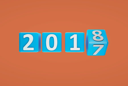 New Year 2018 - 3D Rendered Image