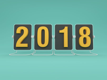 New Year 2018 - 3D Rendered Image