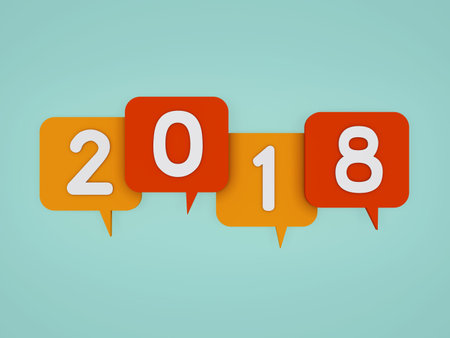New Year 2018 - 3D Rendered Image