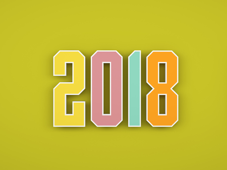 New Year 2018 - 3D Rendered Imageの写真素材