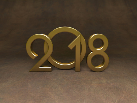 New Year 2018 - 3D Rendered Imageの写真素材