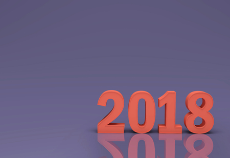 New Year 2018 - 3D Rendered Imageの写真素材