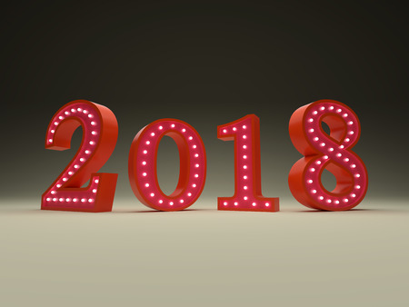 New Year 2018 - 3D Rendered Imageの写真素材