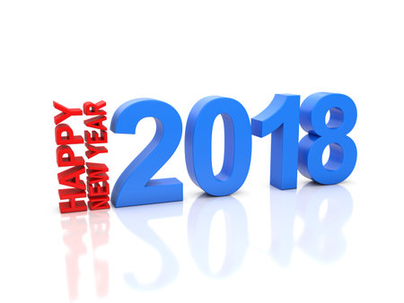 New Year 2018 - 3D Rendered Image