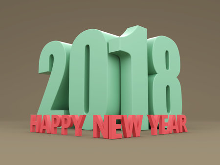 New Year 2018 - 3D Rendered Image