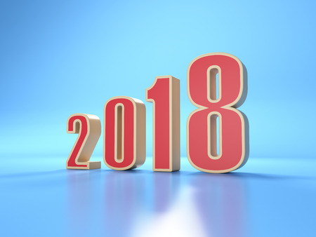 New Year 2018 - 3D Rendered Imageの写真素材