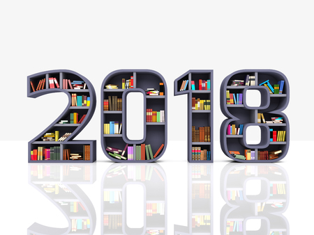 New Year 2018 - 3D Rendered Imageの写真素材